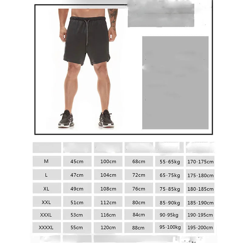 Men’s 2-in-1 Running Shorts Quick-Dry Gym Fitness