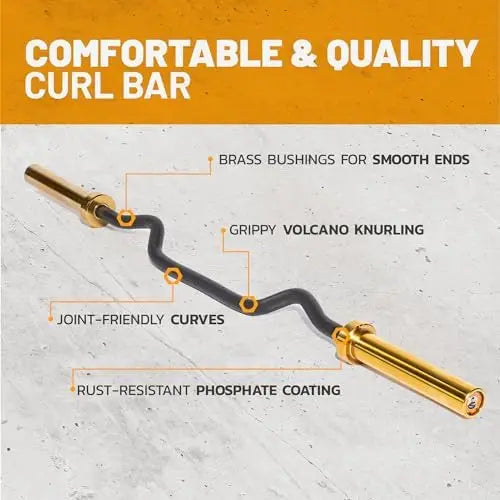 Curl Barbell - Joint-Friendly Curling Bars for Weightlifting