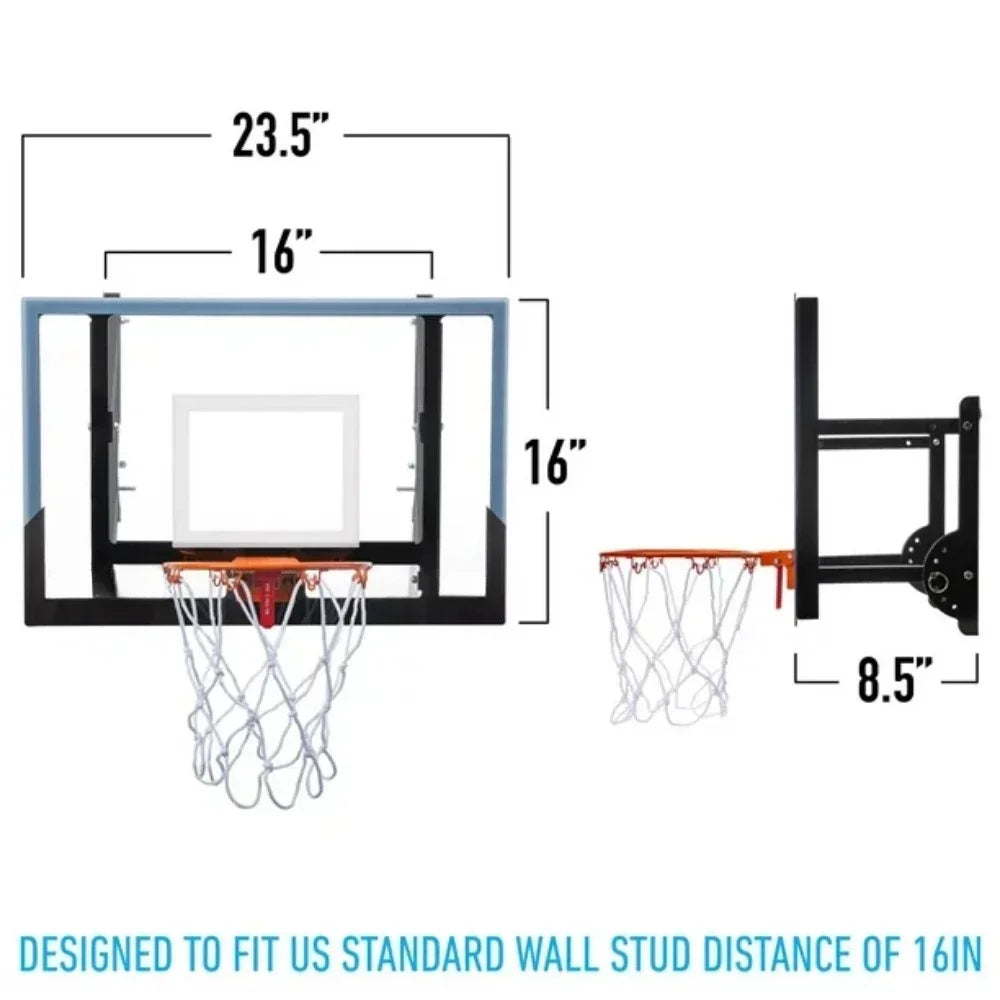 Wall Mounted Indoor Adjustable Basketball Hoop Basketball