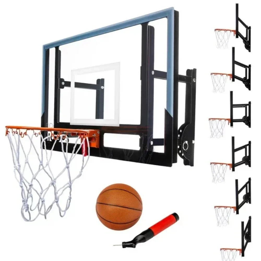 Wall Mounted Indoor Adjustable Basketball Hoop Basketball