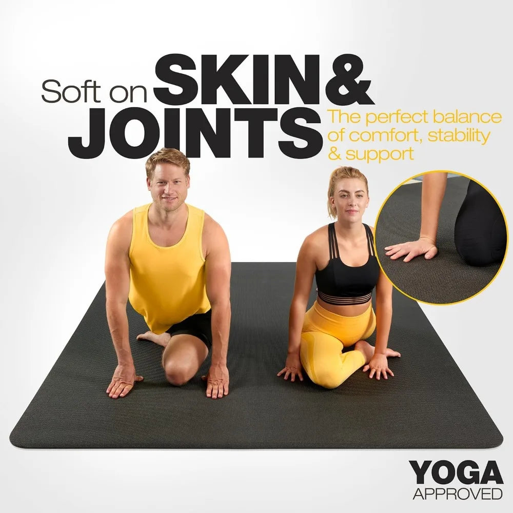 Premium, Extra Large Yoga and Pilates Mat, 8mm Extra Thick, Durable, Comfortable, Non-Slip & Odorless