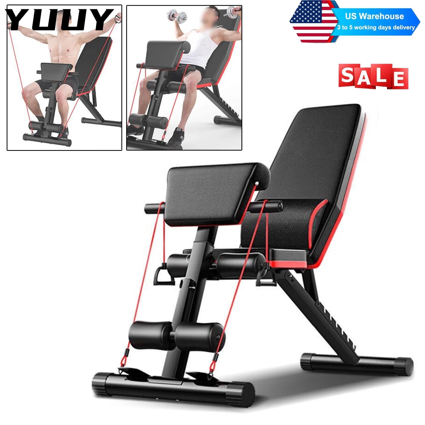 Full Body Strength Training, Adjustable Weight Bench 160kg Weight Capacity