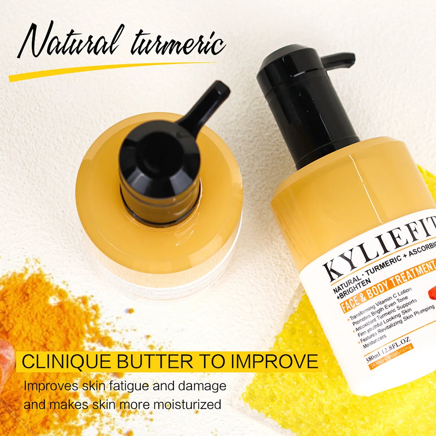 Turmeric Vitamin C Face & Body Moisturizer & Skin Repairing Cream, with Organic Ingredients