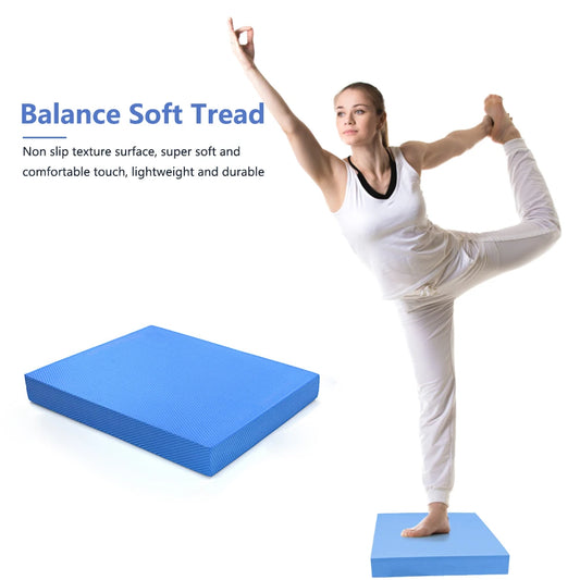 TPE Yoga Mat Block Balance Flat Support Pad Non-slip Cushion Pilates Rehabilitation Stability Training Body Building Equipment