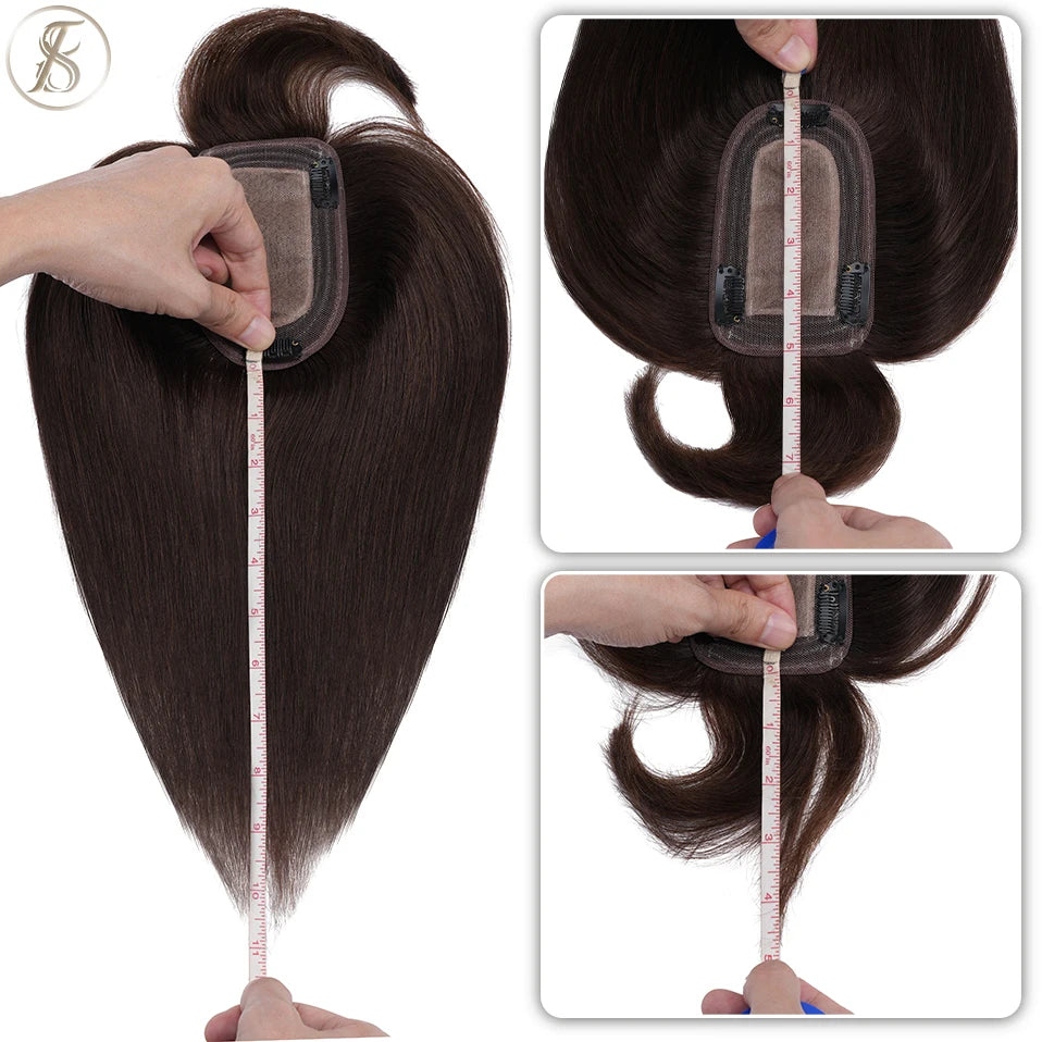 Women's Natural Hair Toppers, 100% Human Hair Extensions