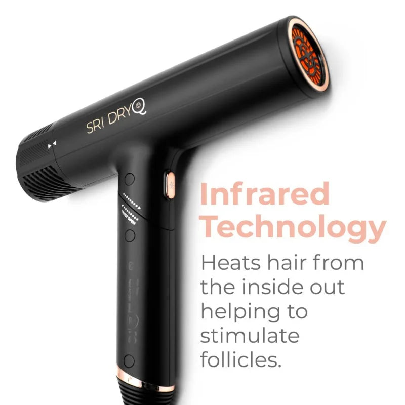 Skin Research Institute DryQ “Smart” Hair Dryer - Super Lightweight, Foldable