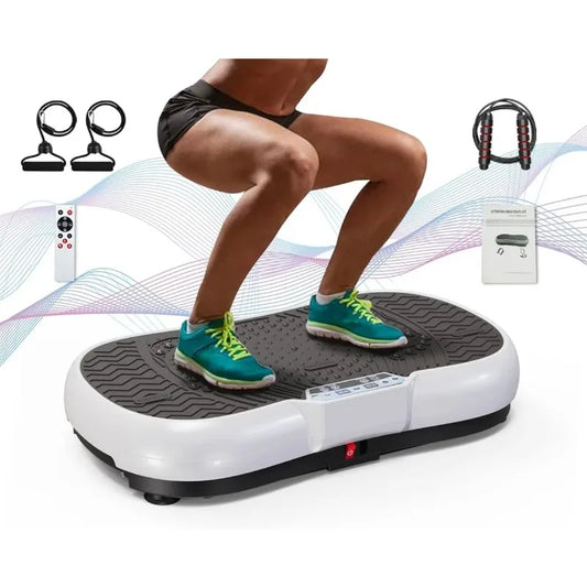 Vibration Fitness Platform w/ Loop Bands Jump Rope Bluetooth