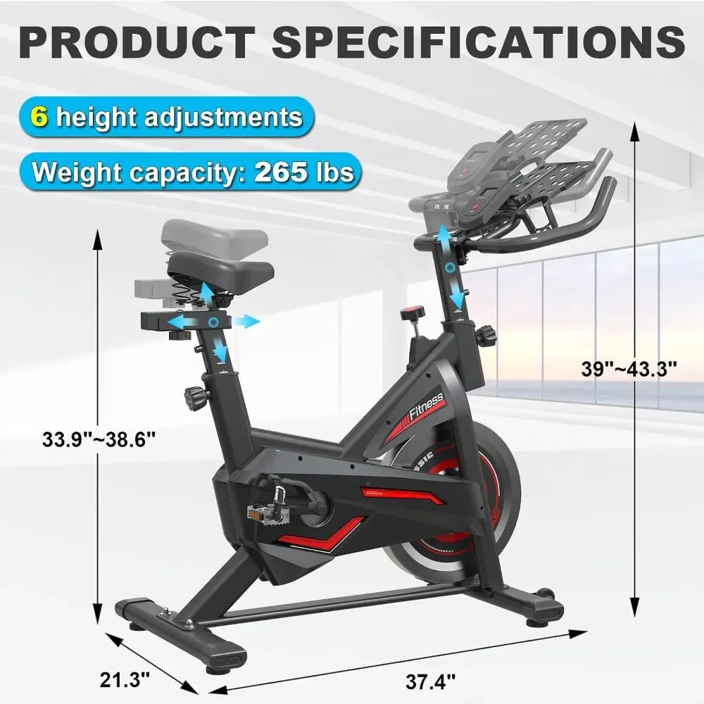 Exercise Bike, Home Gym Aerobics Exercise Bike with Ipad Mount and LCD Display, Silent Belt Drive, Exercise Bike