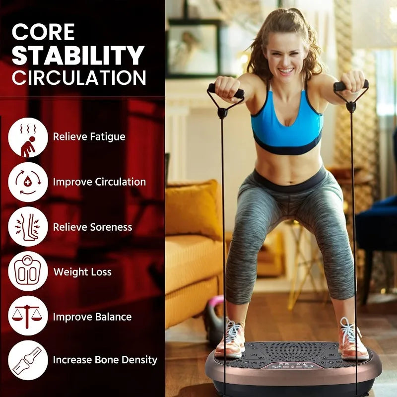 Whole Body Workout Vibration Platform w/Loop Bands - Lymphatic Drainage