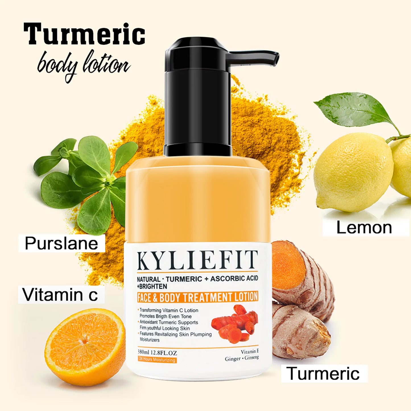 Turmeric Vitamin C Face & Body Moisturizer & Skin Repairing Cream, with Organic Ingredients