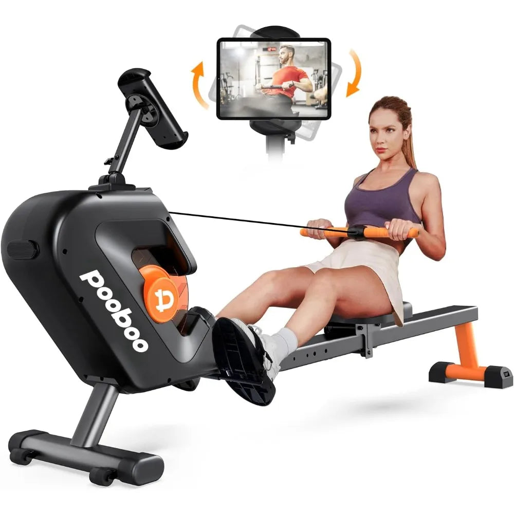 Max 350 LBS Magnetic Rowing Machine with LCD Monitor