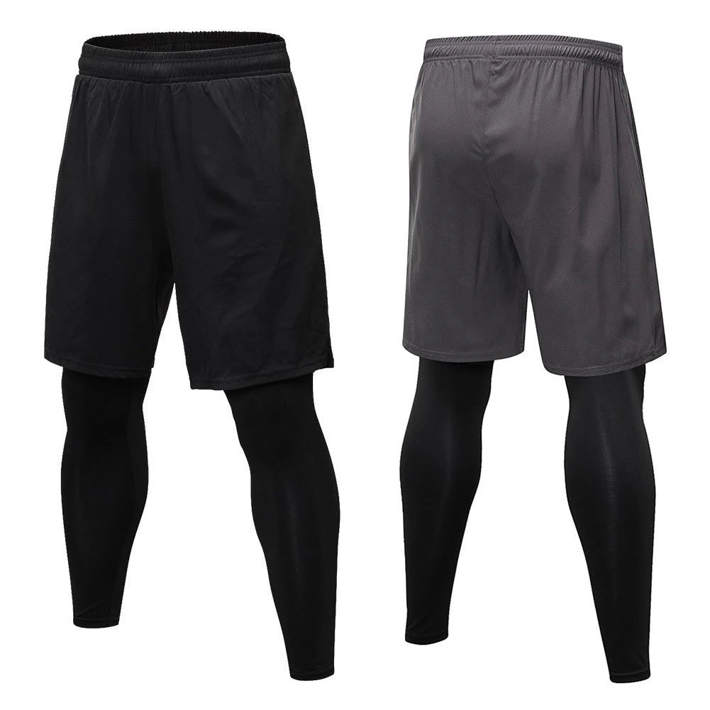 Compression Men's 2-in-1 Fitness Quick-dry Gym Tights