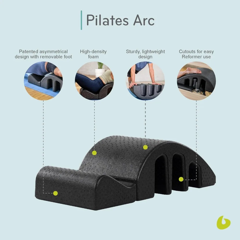 Pilates Reformer Wedge/Step Barrel for Spine Exercises, Balance, Core Strengthening, and Stretching