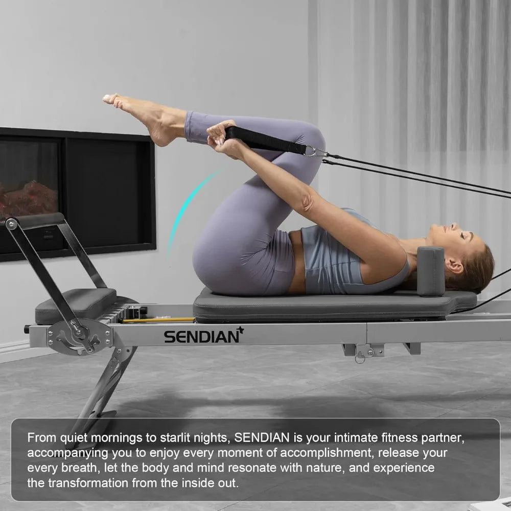 Foldable Pilates Reformer Machine for Home Workouts