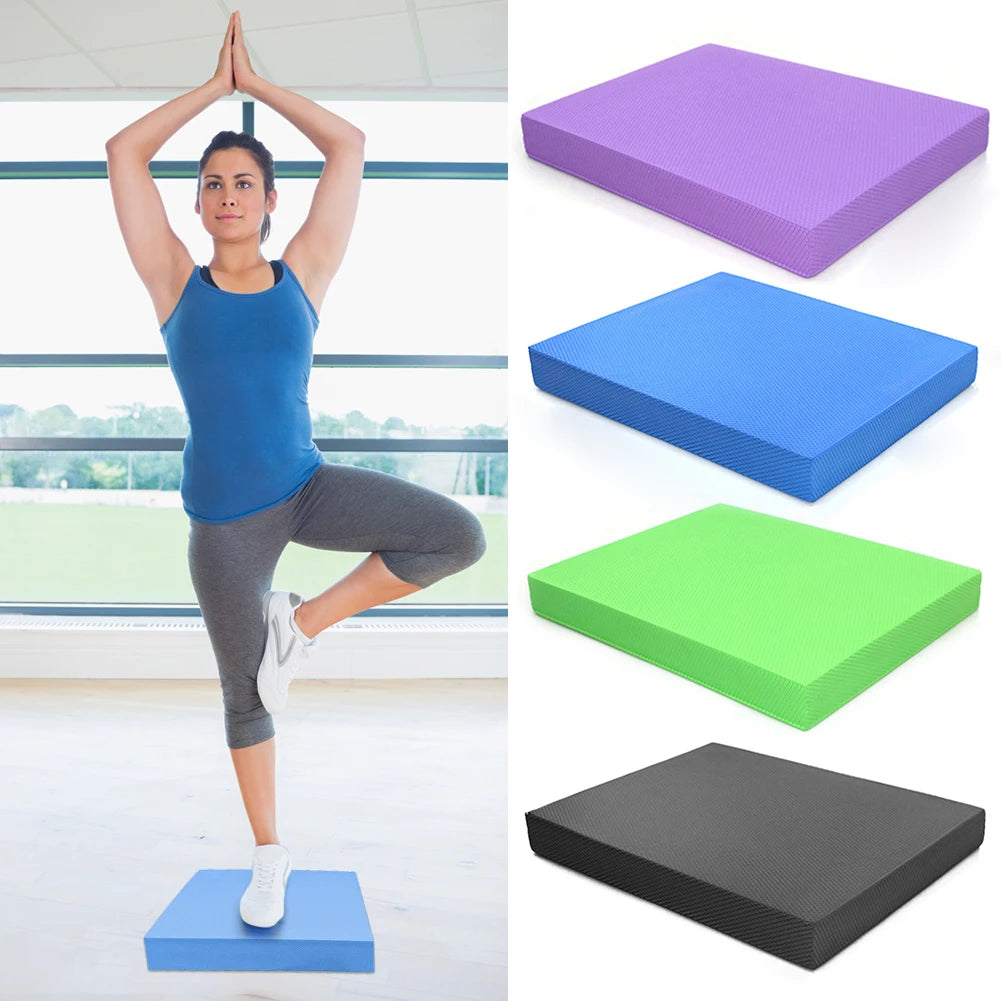 TPE Yoga Mat Block Balance Flat Support Pad Non-slip Cushion Pilates Rehabilitation Stability Training Body Building Equipment