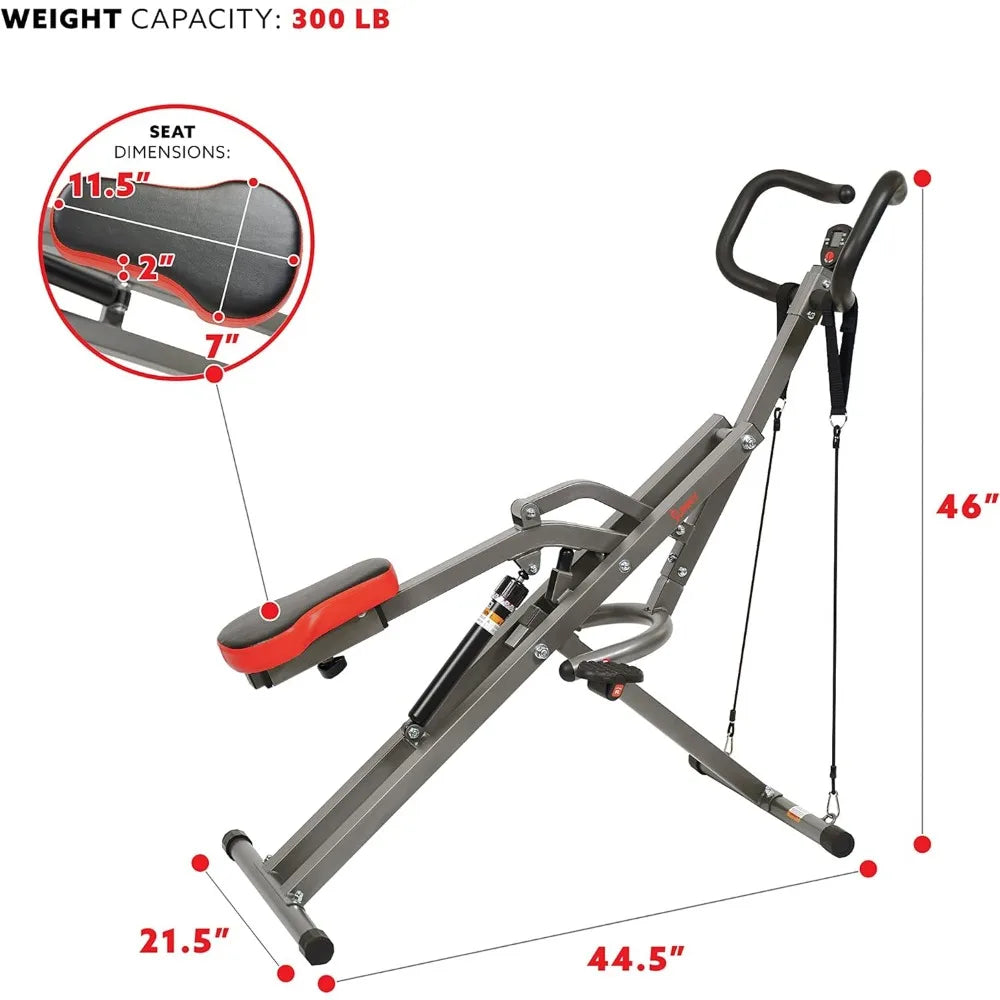 Foldable Rower/Full Body Combo Fitness Machine w/Resistance Bands