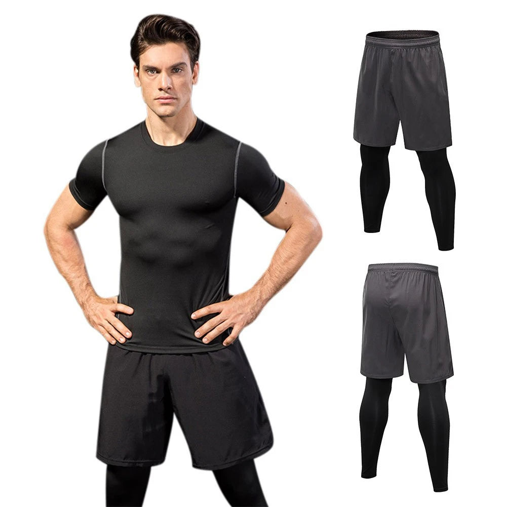 Compression Men's 2-in-1 Fitness Quick-dry Gym Tights