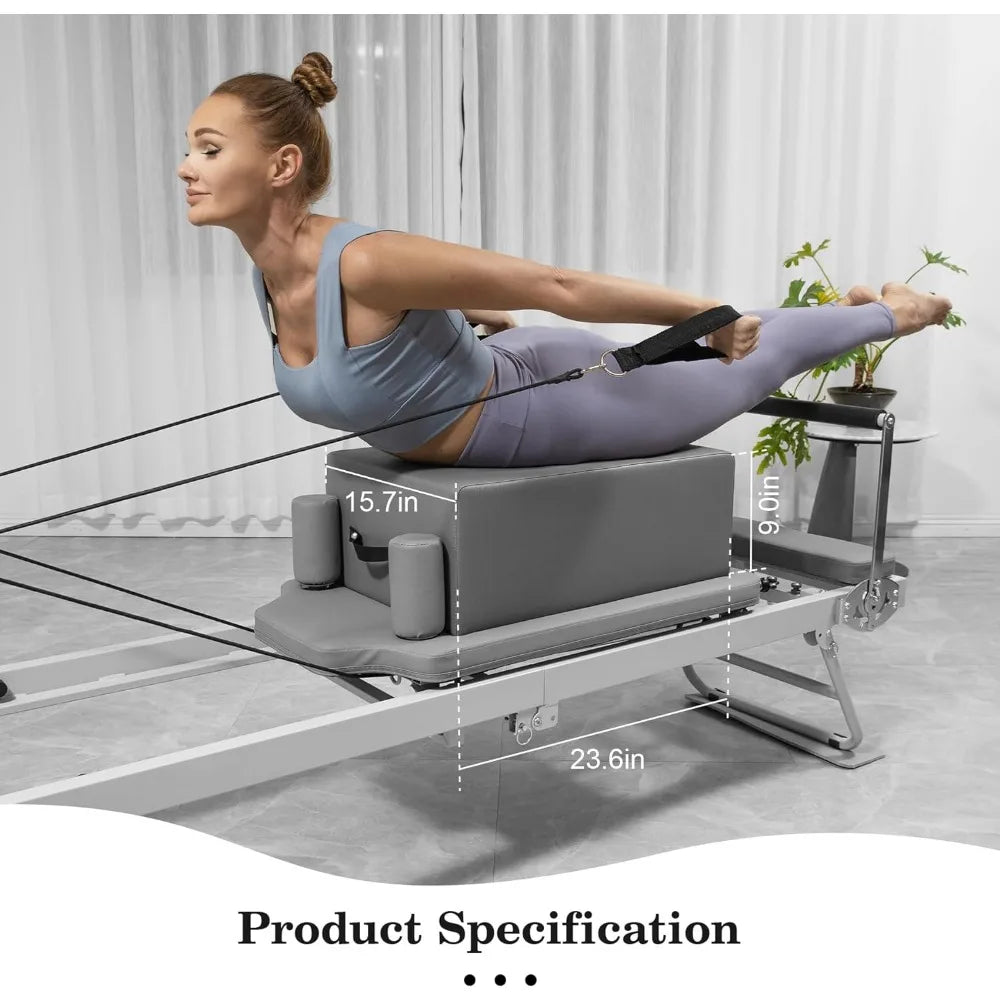 Foldable Pilates Reformer Machine for Home Workouts